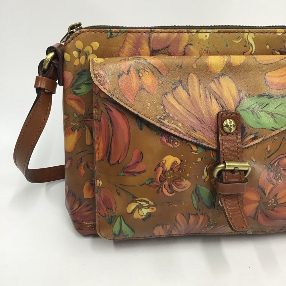 Patricia Nash Avellino Floral Leather Crossbody Purse Handbag - Picture 2 of 16
